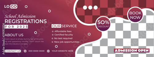 School College Admission Web Banner, Social Media Banner, Poster, Design Template Suitable for Educational Promotion