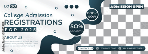 School College Admission Web Banner, Social Media Banner, Poster, Design Template Suitable for Educational Promotion