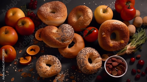 Bagels with lots of ingredients. Generative AI