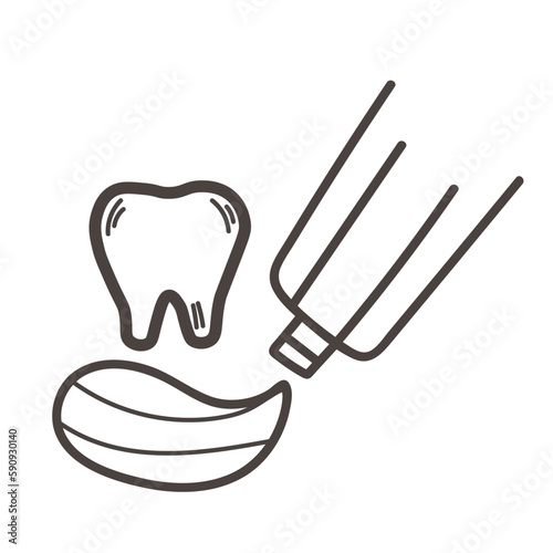Tooth and paste on white background