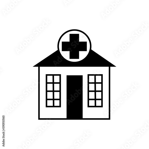 Hospital house on white bac...