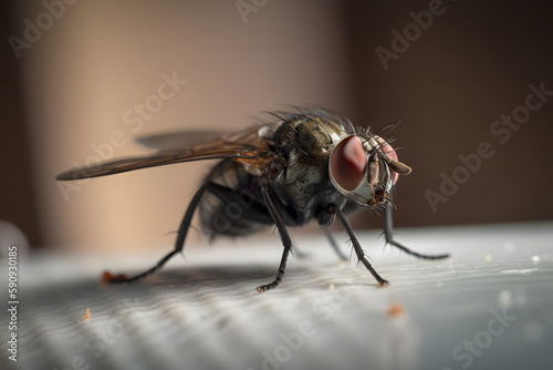  Houseflies in the Home. Generative AI © PIRMYN