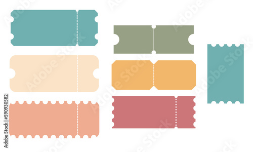 Set of vector ticket templates isolated on the white background.