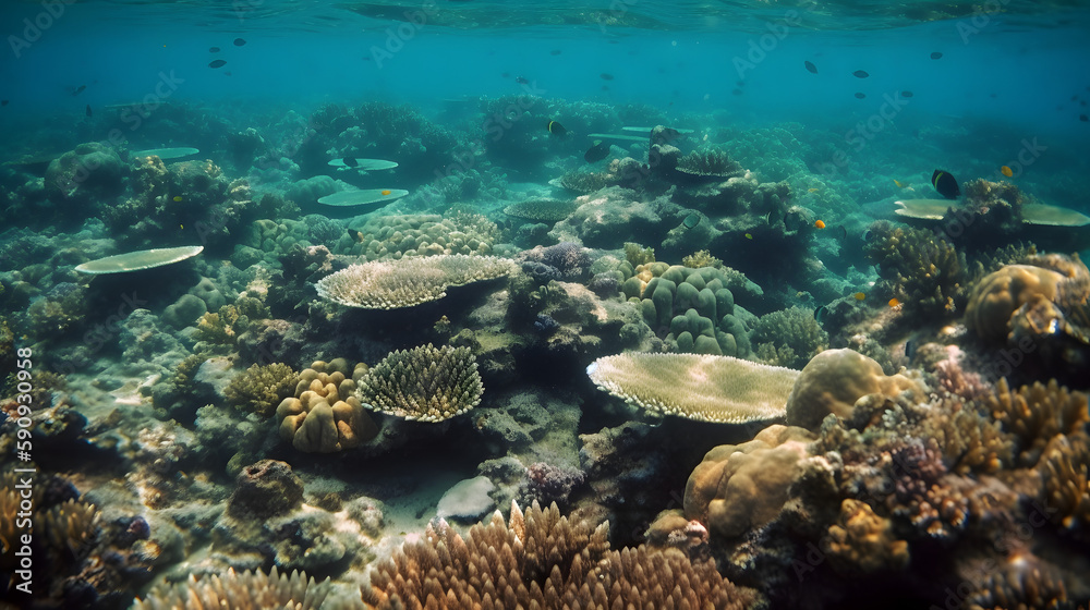 A visual journey under water. Generative AI A visual journey under water. Generative AI