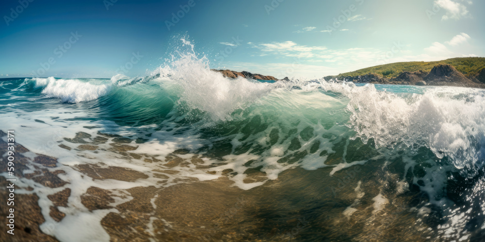 rough waves on the sea, shore, sky, vacation, vacation
