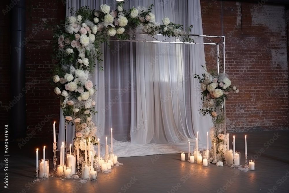 Beautiful backdrop for a Wedding, Prom or special event created with Generative AI technology Beautiful backdrop for a Wedding, Prom or special event created with Generative AI technology