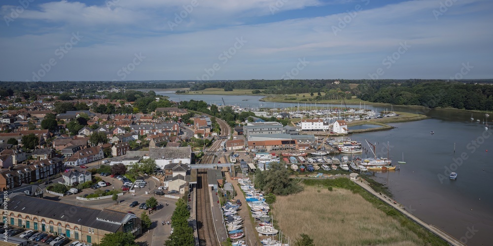 Woodbridge on the Deben river aerial view