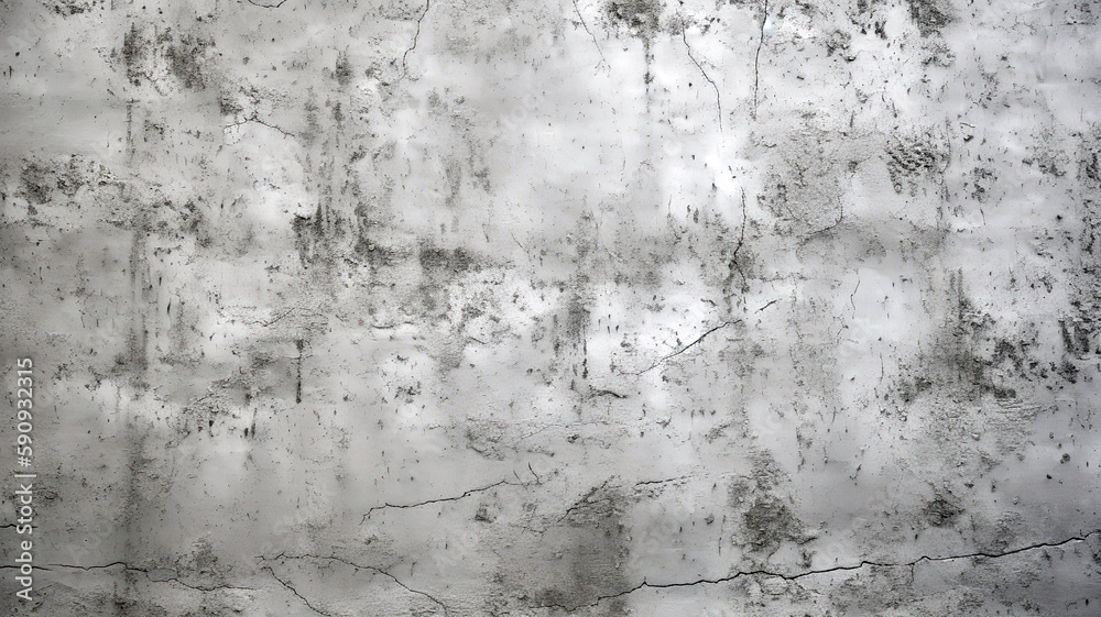 Fototapeta premium Textured concrete wall in a cool, neutral gray tone, the surface showcases natural imperfections, subtle cracks, and a slightly rough texture. Wallpaper