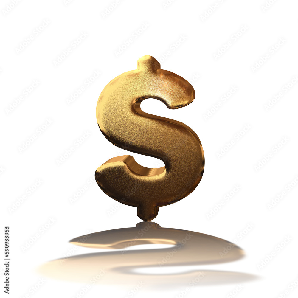 Naklejka premium US dollar or Dollar symbol golden icon