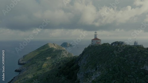 Palagruza island and lighthouse landscape photo