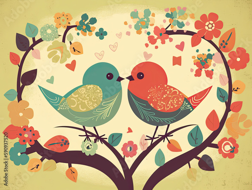Love Birds: Sweet illustrations of feathered friends for Valentines Day