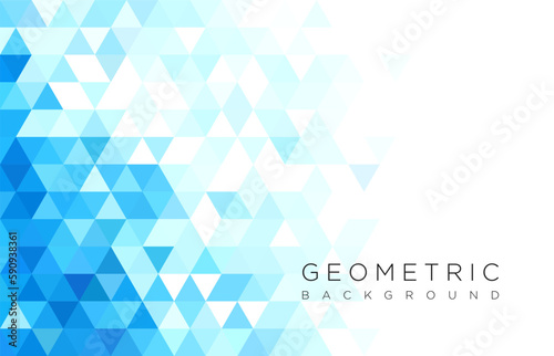 Abstract geometric background with blue color triangle shapes