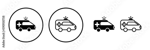 Ambulance icon vector. Ambulance car icon