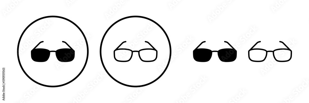 Glasses icon vector. eye glasses icon. sunglasses Glasses icon vector. eye glasses icon. sunglasses
