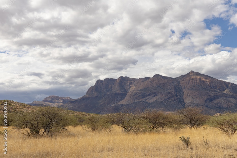 view of mountains in the rongo region of namibia
