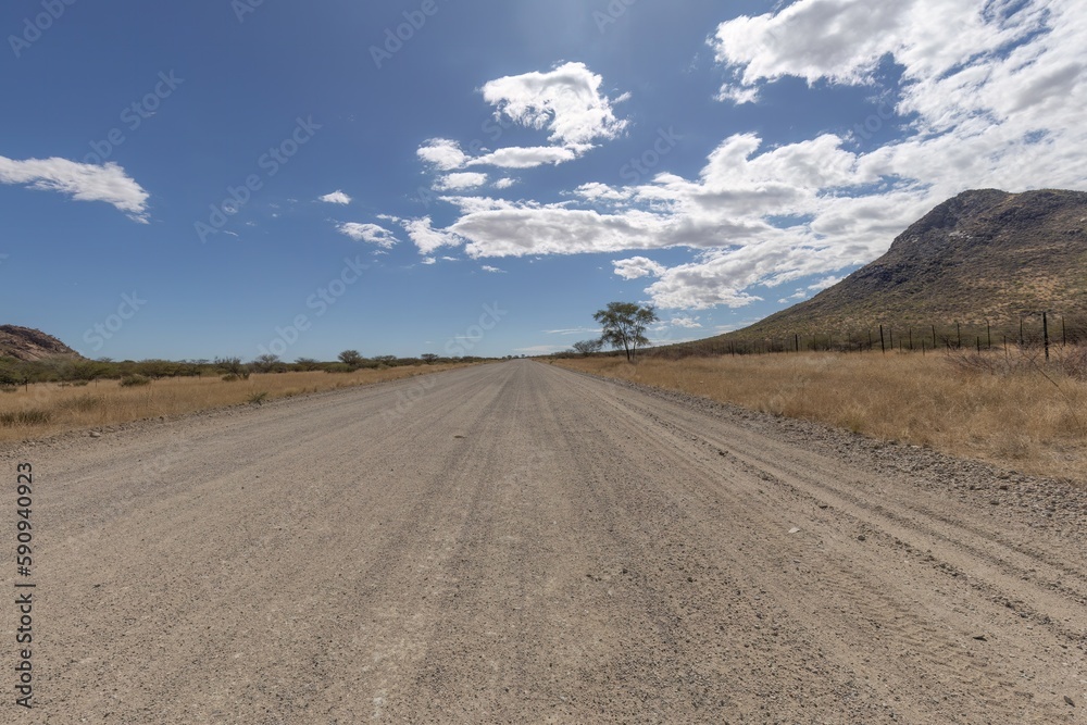 straight gravel road in africa