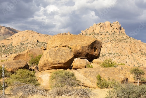 scenic rock formation in erongo region of namibia