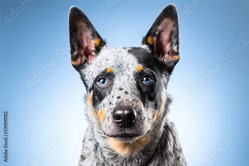 Close-Up of a Blue-Eyed Dog. Generative AI © 2rogan