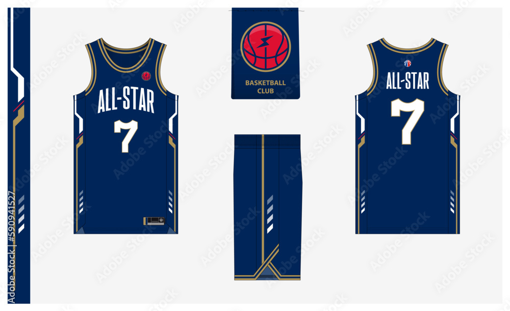 Basketball uniform mockup template design for sport club. Basketball