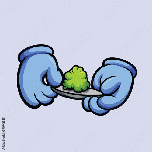 Marijuana hand Cartoon