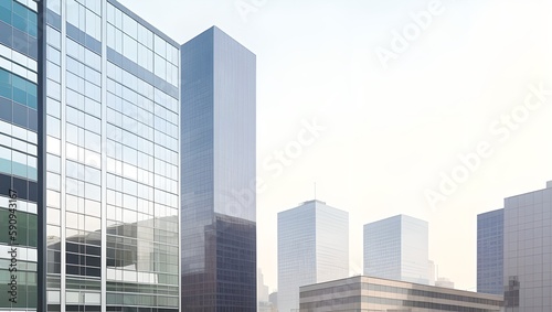 Business office building exterior with cityscape  generative ai