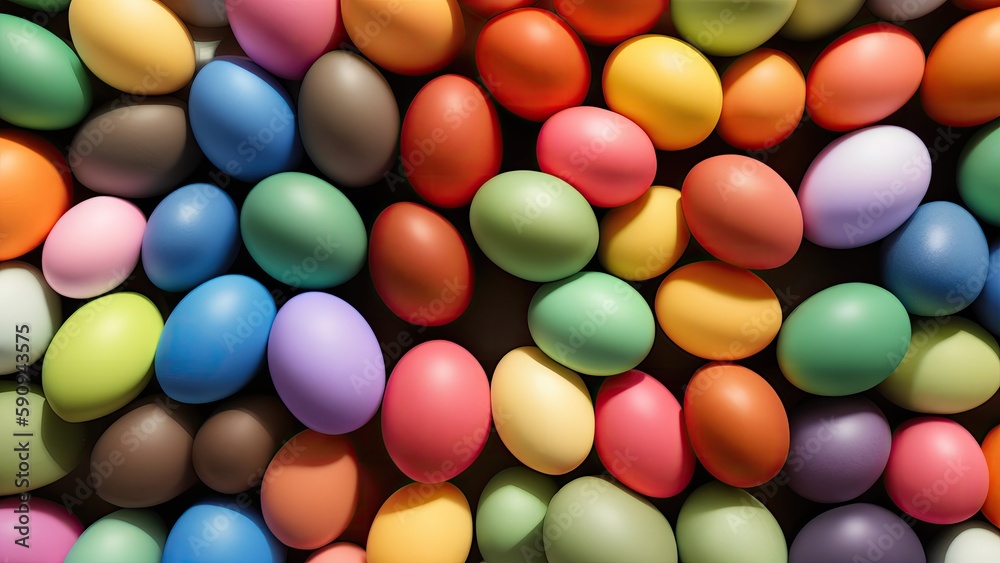 Obraz premium Lots of colorful Easter eggs, pattern, background, illustration