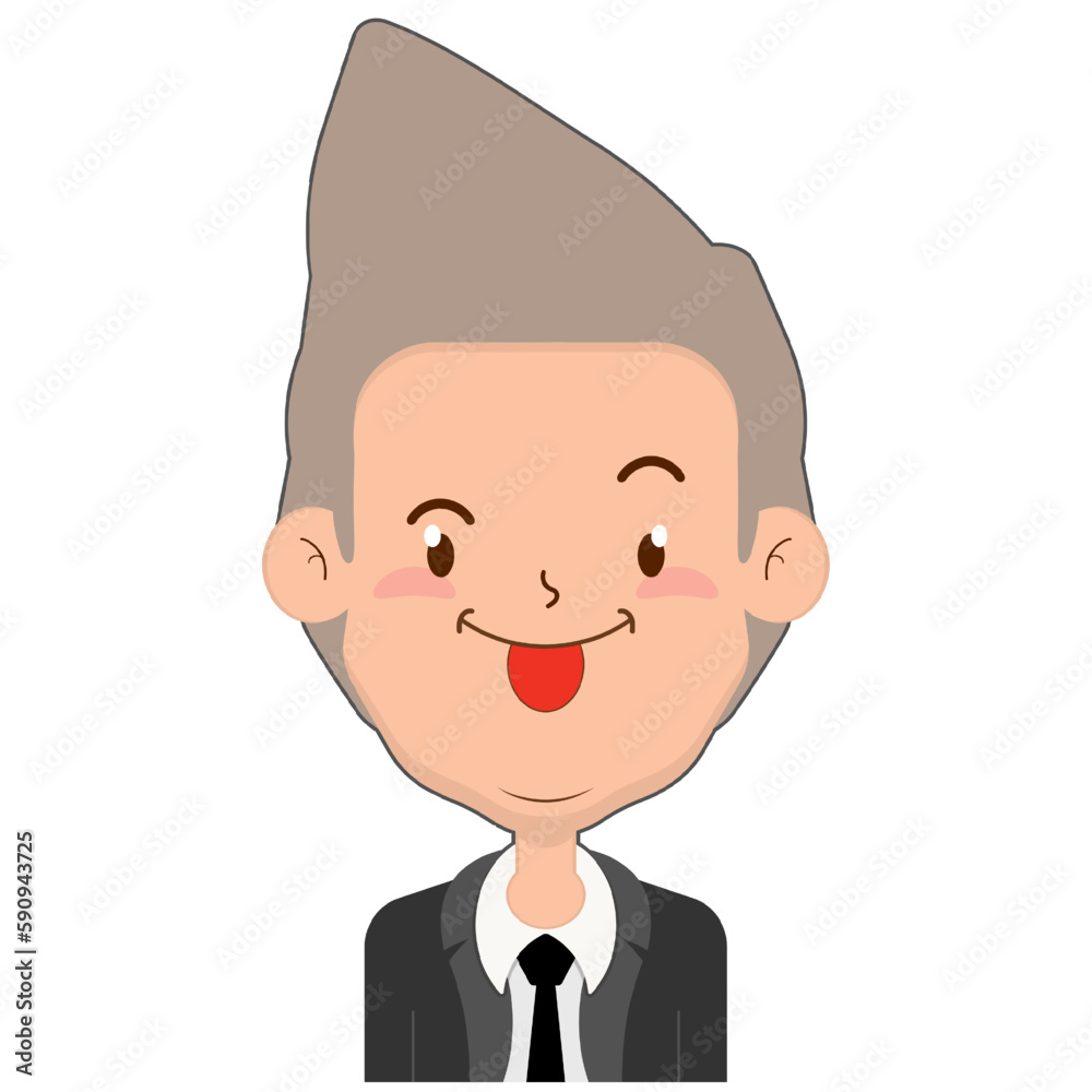 business man playful face cartoon cute business man playful face cartoon cute