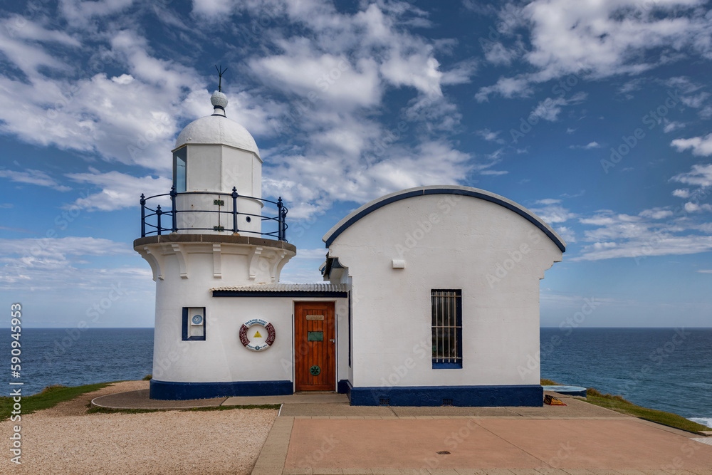 Lighthouse on the coast - Tacking Point Lighthouse (1879), Port Macquarie, NSW, Australia - designed by NSW Colonial Architect, James Barnet 