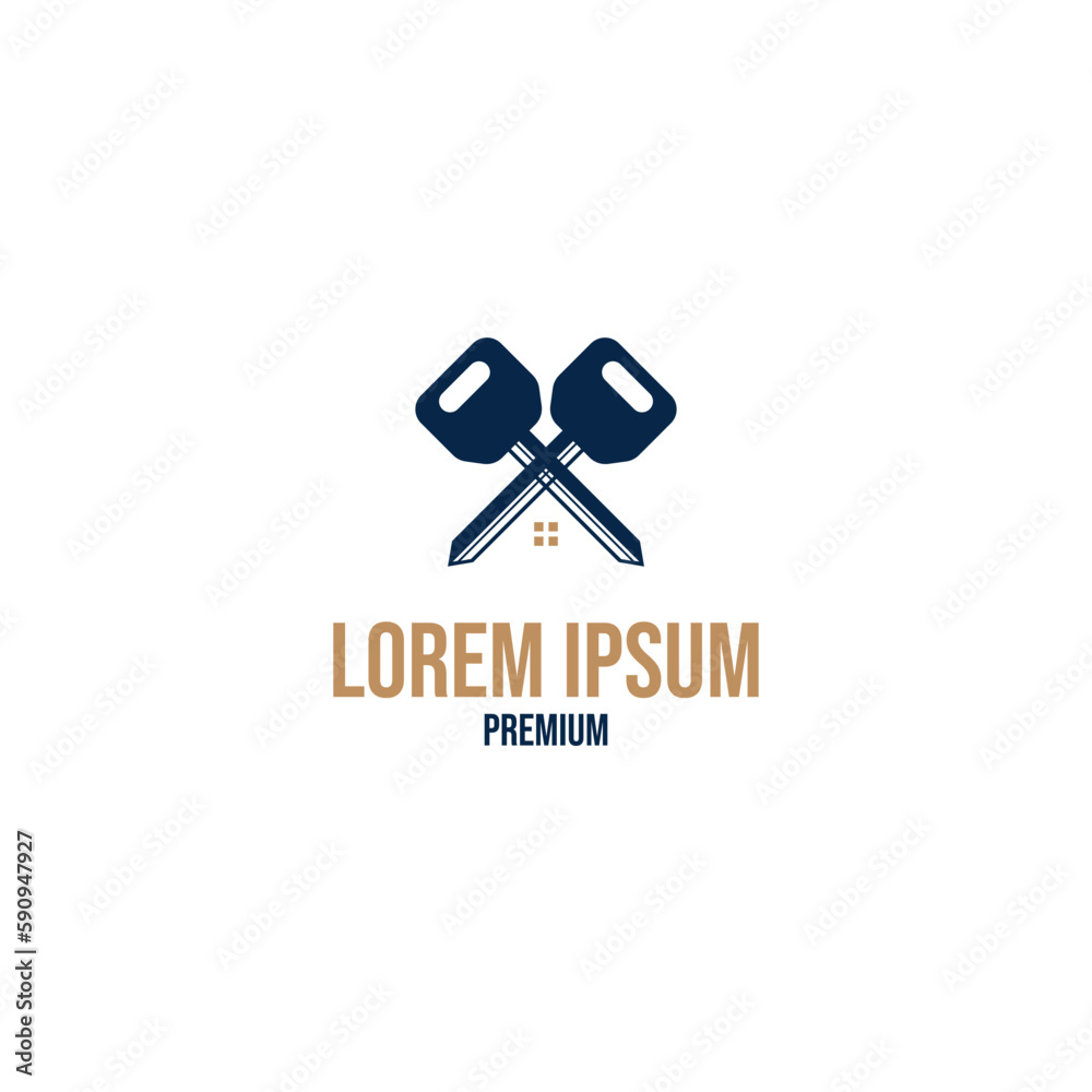 Flat key house logo design concept vector illustration idea Flat key house logo design concept vector illustration idea