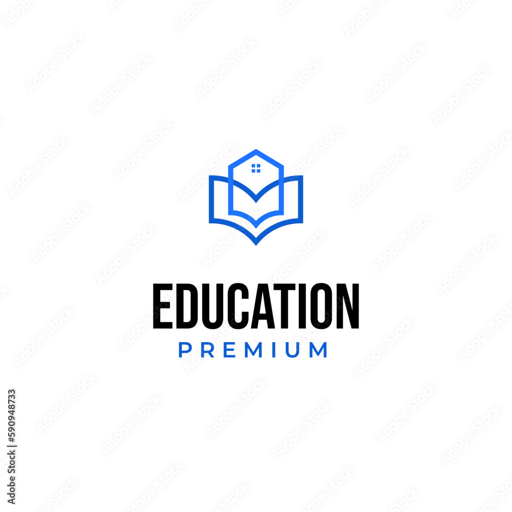 Vector book with house logo design concept illustration idea Vector book with house logo design concept illustration idea