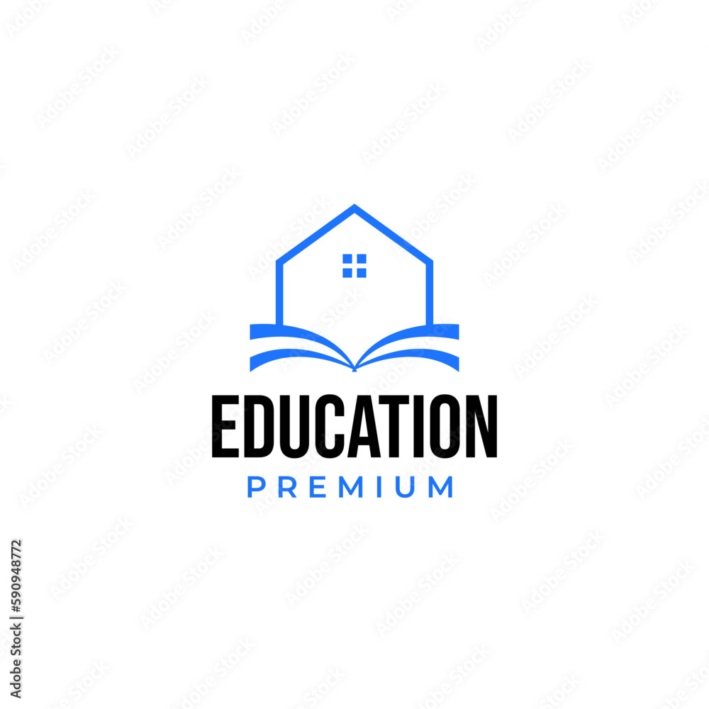 Vector book with house logo design concept illustration idea