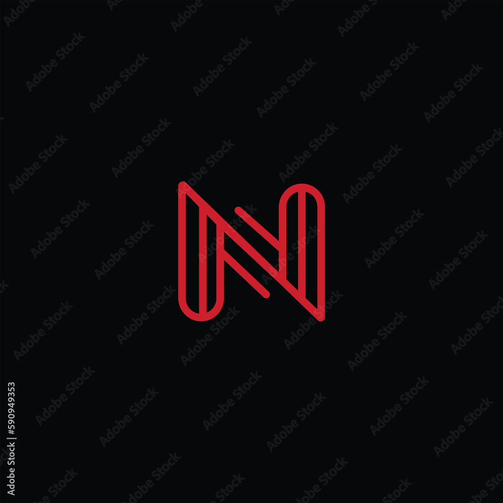 letter N logo design elegant line art letter N logo design elegant line art