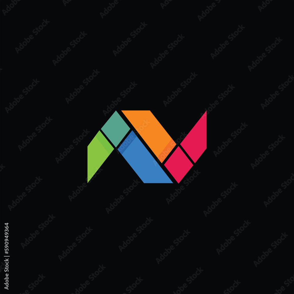 initial n logo design geometric icon initial n logo design geometric icon