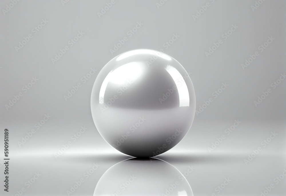 Shiny White Pearl isolated on white background. Generative AI Shiny White Pearl isolated on white background. Generative AI