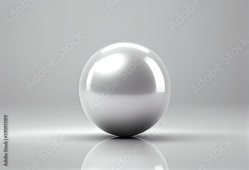 Shiny White Pearl isolated on white background. Generative AI