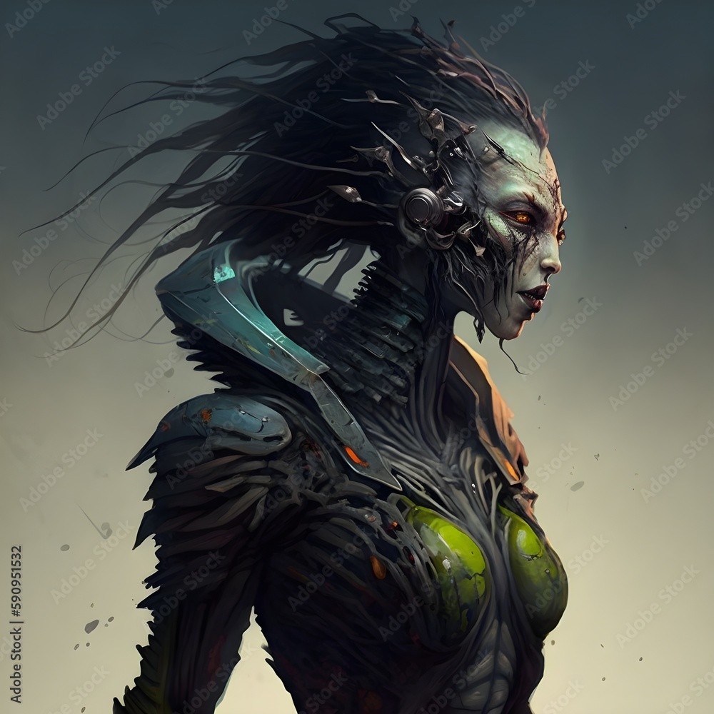 Disfigured Humanoid Alien Female Horrifying Plague Disease Character disfigured-humanoid-alien-female-horrifying-plague-disease-character