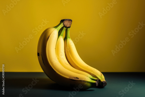 Bunch of Bananas, Creative Banana photography image, Ripe Bananas, generative ai, Fresh tasty fruit