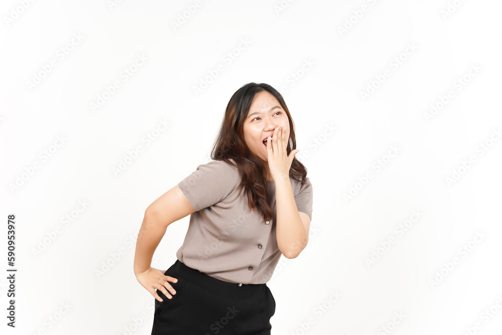 Excited WOW Shocked Face Expression Of Beautiful Asian Woman Isolated On White Background Excited WOW Shocked Face Expression Of Beautiful Asian Woman Isolated On White Background
