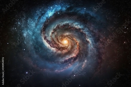 Spiral Galaxy with Stars in the Backgroun. Generative AI