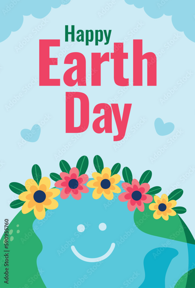 Happy Earth Day Poster Design Template