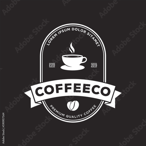 coffee shop logo design. vintage style concept