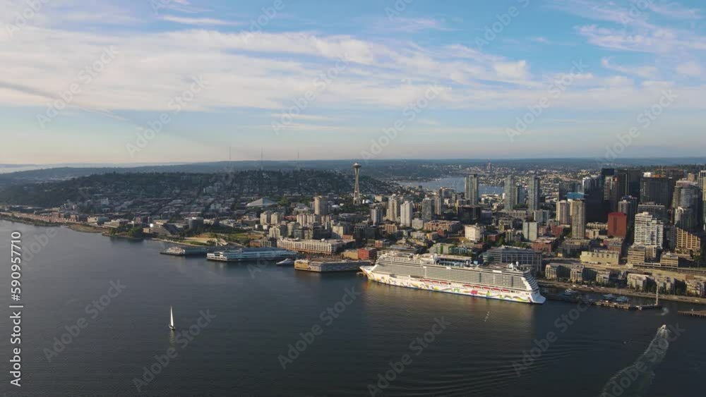 Aerial View of Seattle and Space Needle Aerial View of Seattle and Space Needle