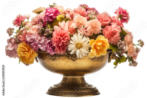 vase of flowers isolated on transparent background, generative ai © Perfect PNG