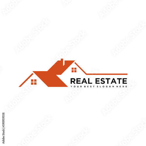 Real estate logo design. simple and modern concept