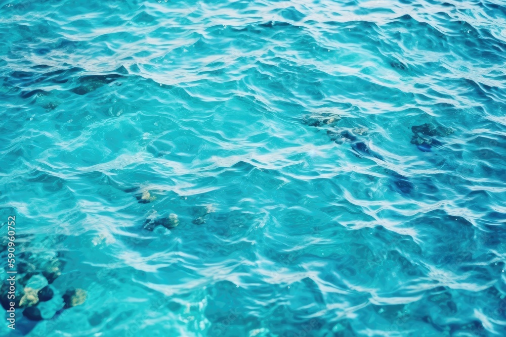 Crystal Clear Lake with a Blue Hue. Generative AI Crystal Clear Lake with a Blue Hue. Generative AI