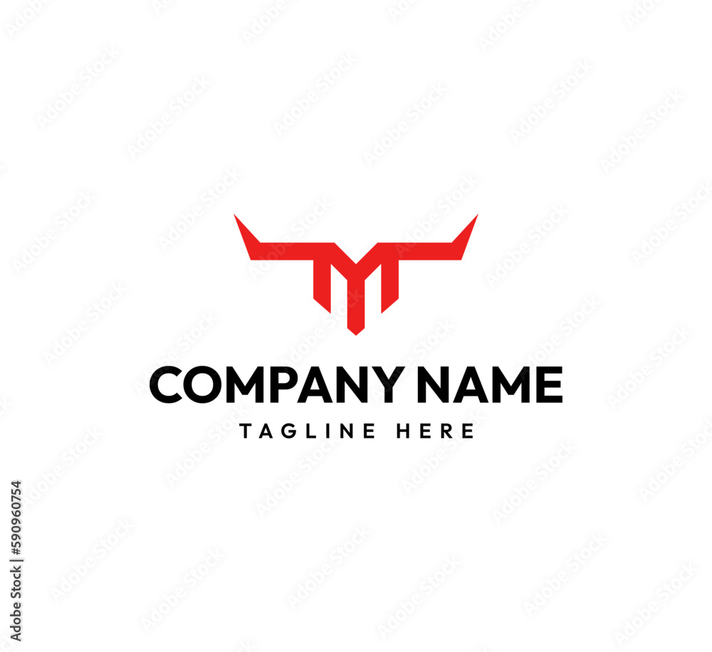 Fototapeta premium letter TM logo, Bull logo,head bull logo