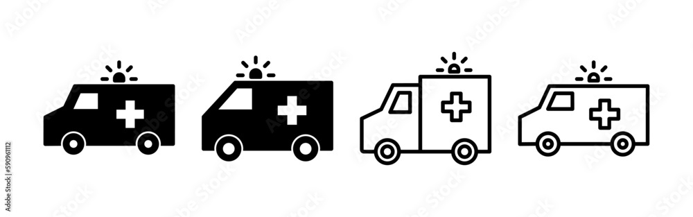 Ambulance icon vector for web and mobile app. ambulance truck sign and symbol. ambulance car Ambulance icon vector for web and mobile app. ambulance truck sign and symbol. ambulance car