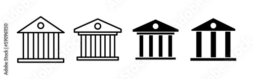 Bank icon vector for web and mobile app. Bank sign and symbol, museum, university