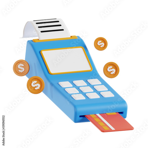 Online shopping 3D Illustration, online shop, online payment and delivery concept with floating elements.
