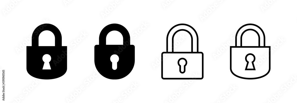 Lock icon vector for web and mobile app. Padlock sign and symbol. Encryption icon. Security symbol Lock icon vector for web and mobile app. Padlock sign and symbol. Encryption icon. Security symbol